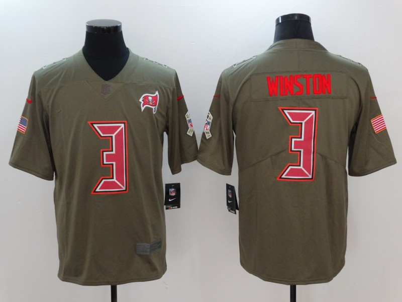 Men Tampa Bay Buccaneers #3 Winston Nike Olive Salute To Service Limited NFL Jerseys->washington redskins->NFL Jersey